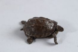 A JAPANESE BRONZE TURTLE. 1.5ins.