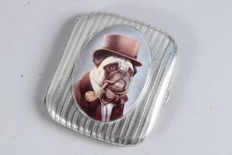 A VICTORIAN CONTINENTAL ENGINE TURNED SILVER CIGARETTE CASE. 3.5ins x 3ins. Stand .800, with an oval