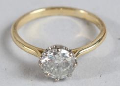 A 2.2CT DIAMOND SINGLE STONE, BRILLIANT CUT, SET IN AN 18CT GOLD MOUNT.