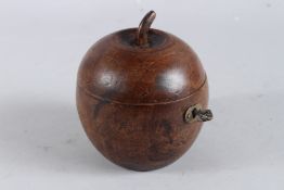 A GOOD APPLE TEA CADDY. 4.5ins high.