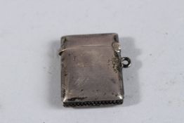A PLAIN SILVER VESTA. Birmingham 1886.