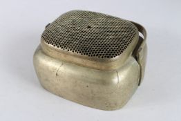 A CHINESE BRONZE PIERCED TOP CENSER with handle.