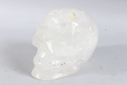 A LARGE CARVED CRYSTAL SKULL. 8ins high.