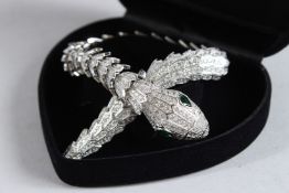 A SILVER ARTICULATED SNAKE BRACELET.