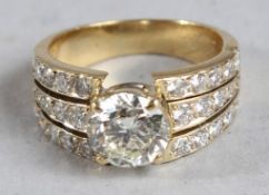 A DIAMOND SINGLE STONE RING with a 1.6ct centre stone.