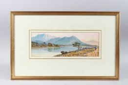 EDWIN A. PENLEY (BRITISH 1826-1893). Mountainous river landscape. Watercolour, signed and dated