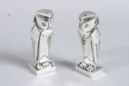 ART DECO OWL SALT AND PEPPERS.