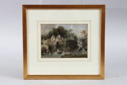 19TH CENTURY ENGLISH SCHOOL. ESKDALE MILL, Cumberland. Oil on board, framed and glazed. 4.25ins x