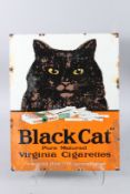BLACK CAT ENAMEL SIGN. 18ins x 14ins.