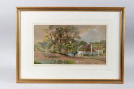 ARTHUR WILLETT (BRITISH 1857-1918). Molescombe Farm, near Brighton. Watercolour, signed. 7.25ins x