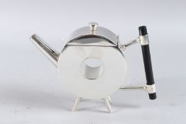 A CHRISTOPHER DRESSER DESIGN PLATED POLO MINT TEAPOT.