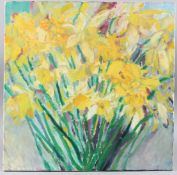 MODERN BRITISH (MID 20TH CENTURY) Bunch of daffodils oil on canvas, unframed, 45.5cm x45.5cm
