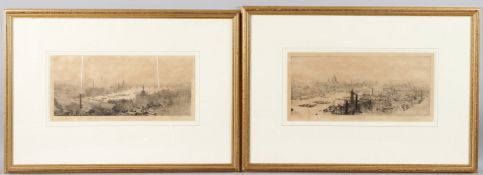 WILLIAM LIONEL WYLLIE (1851-1931) Views of the River Thames, towards St Pauls Cathedral and