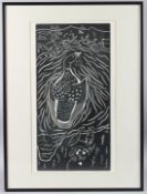 AISA AMITTU (b.1951 CANADIAN INUIT) 'Loon with baby' limited edition block print. numbered 6/30