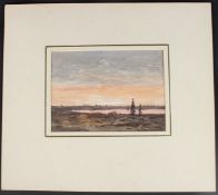 NORMAN WILKINSON (1878-1971) 'From train near Christchurch' watercolour, signed bears inscription