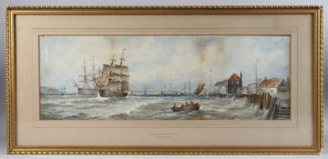 THOMAS BUSH HARDY (1842-1897) Shipping at the entrance to Portsmouth Harbour, watercolour, signed,