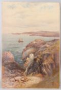 JAMES ALFRED AITKEN (1846-1897) 'On the Anglesey Coast' watercolour on card, signed, and inscribed
