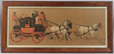 CECIL ALDIN (1870-1935) 'The Glasgow Coach' Glasgow & London Royal Mail stagecoach with