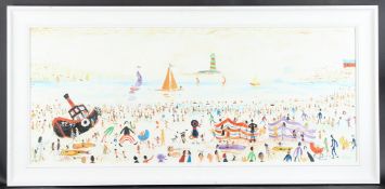 SIMEON STAFFORD (b.1956) 'Watching the boats go by' oil on canvas, inscribed verso, signed, 49cm x