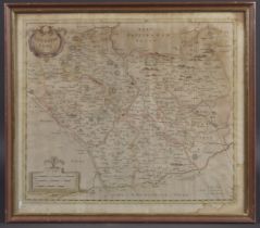 ROBERT MORDEN (1650-1703) 18th century map of Leicestershire, 39cm x 45cm