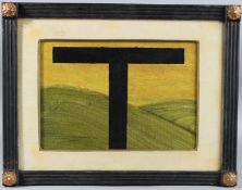 20TH CENTURY SCHOOL Possibly Australian 'Truth from the King country Load bearing structure' Black T