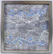 VIOLET NAPURRURLA MALBUNKA Dreaming, abstract on board, an artist of Warlukurlangu, Australia 44.5cm