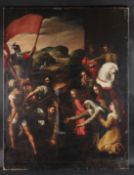 CONTINENTAL SCHOOL (19TH CENTURY) Christ carrying the cross, oil on canvas, unframed, 135cm x 104cm