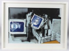 STEPHEN FARTHING (CONTEMPORARY) 'Egyptian Girl in a Cairo Street' mixed media/canvas, signed and