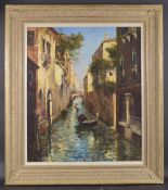 CHARLES EUGENE COUSIN (19TH/20TH CENTURY) Venetian canal view, oil on canvas, signed, 69cm x 59cm