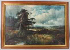 ENGLISH SCHOOL (LATE 19TH / EARLY 20TH CENTURY) Landscape with river and hills beyond, oil on