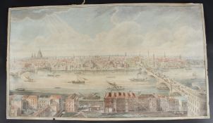 GIDEON YATES (act.1790-c.1837) View of London with the River Thames and St Paul's, watercolour,