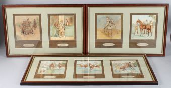 WEBSTER LLOYD (EARLY 20TH CENTURY) Polo interest, A set of seven humorous drawings of a man