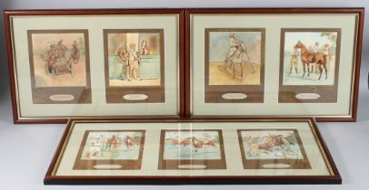 WEBSTER LLOYD (EARLY 20TH CENTURY) Polo interest, A set of seven humorous drawings of a man