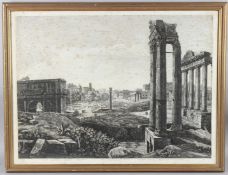 LUIGI ROSSINI (ITALIAN 1790-1857) View of Rome 'Vedata Generale del Foro Romano' with annotations