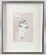 PATRICK PROCKTOR (1936-2003) 'Strawberry Horse' pencil and pink wash watercolour, signed, 24cm 17cm