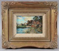 ATTRIBUTED TO GEORGES D'ESPAGNAT (1870-1950) Pastoral scene of a riverbank path, oil on board,