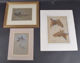 RAYMOND JOHN VANDENBURGH (BRITISH 1889-1960) Three studies of animals. Rhino, Coyote and Moose,