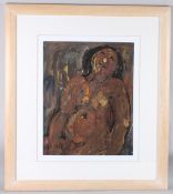 JACQUELINE JACUEIR (1930 - 2020) Nu Assis (nude sitting). oil on paper, 57cm x 45cm