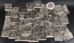 18TH CENTURY SCHOOL A collection of unframed engravings including Hogarth 'Marriage a la Mode'