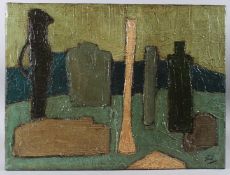 MANNER OF NICHOLAS DE STIHL Abstract composition oil on canvas, bears signature, unframed. 46cm x