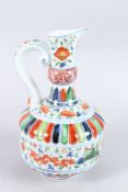 A CHINESE WUCAI EWER. 12ins high.