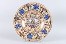 A LARGE 19TH CENTURY HISPANO MORESQUE CHARGER. 16ins diameter.