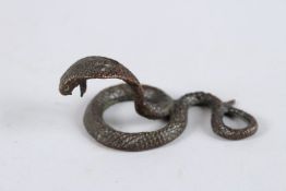 A JAPANESE BRONZE SNAKE. 3.5ins long.
