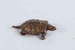 A JAPANESE BRONZE TINY TURTLE. 2ins long.
