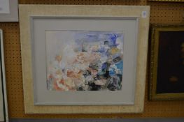 Abstract composition, oil on paper.