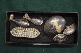 A group of Siam silver jewellery and a small brooch.