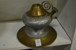 An 18th/19th century Indian brass and zinc huqqa base.