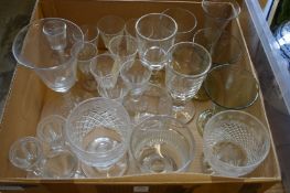 A quantity of 19th century and later wine glasses.
