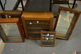 Five various display cases.
