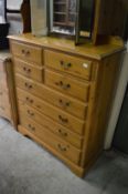 Large pine chest of drawers.